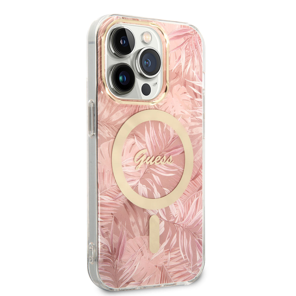 Guess iPhone 14 Pro Magsafe Şarj Özellikli Yaprak Desenli Magsafe Şarj Kablolu Telefon Kılıfı - 14 Guess iPhone 14 Pro Magsafe Şarj Özellikli Yaprak Desenli Magsafe Şarj Kablolu Telefon Kılıfı - 14